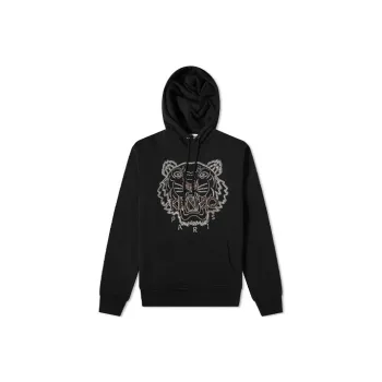 KENZO FW21 Tiger Embroidered Skate Hoodie Black