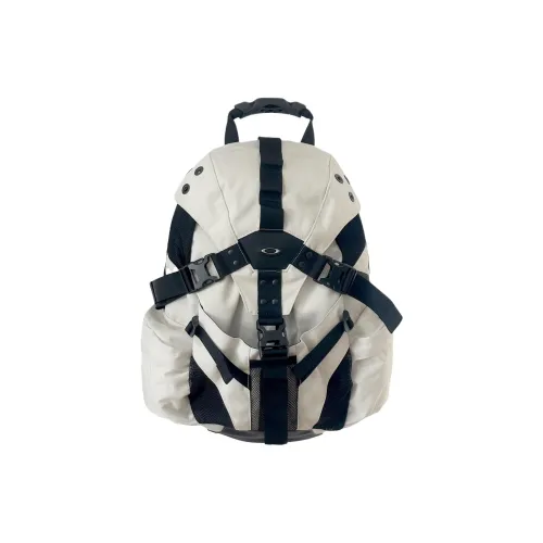 Oakley Polyester Backpack Medium Size Unisex White