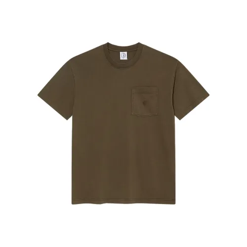 embroidered logo 3 4 sleeves pullover T Shirts Men