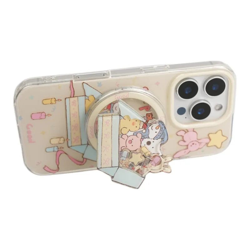 Sopi Acrylic Material Surprise Box Little Animal Phone Cases Compatible With IPhone 16/15 Pro Max/Apple 13/14 Pro/Max-3