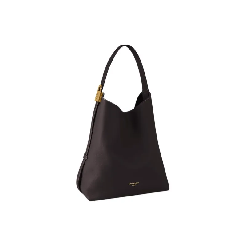 LOUIS VUITTON Low Key Hobo Smooth Calf Leather Hobo Bag Shoulder Bag Medium Size Women's Chocolate Brown-2