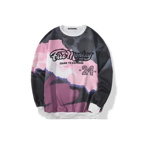 FireMonkey Sweatshirt Unisex Black Pink