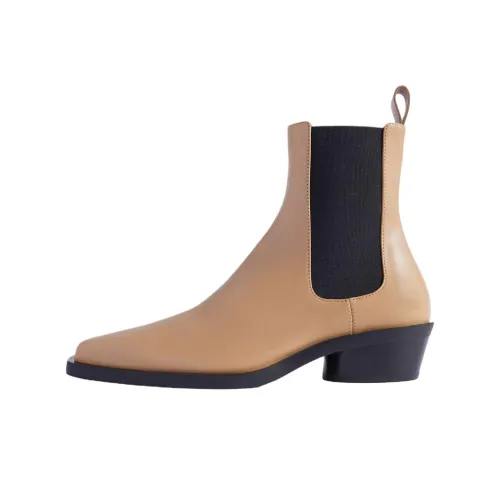 PROENZA SCHOULER Bronco Short Chelsea Boots 4cm Women's Beige