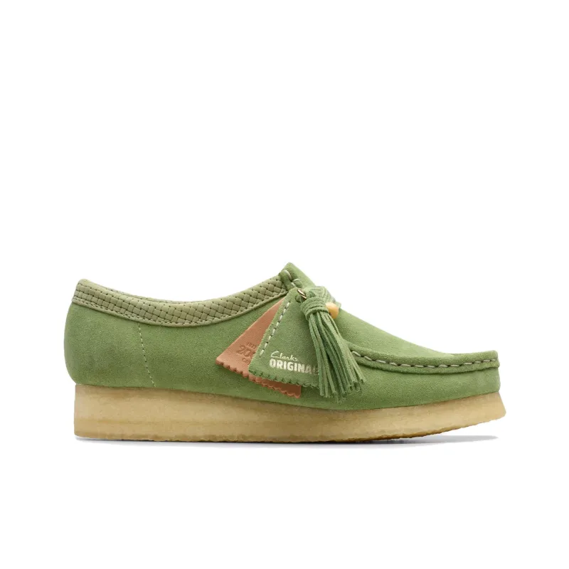 Clarks Wallabee Casual Single Shoes Women's Green-1