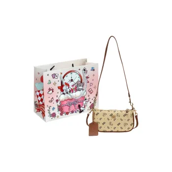 MOM'S HELPER PU Shoulder Bag Women's Ecru/Pink/Black