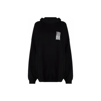 Balenciaga Women's Barcode Logo Cotton Hoodie