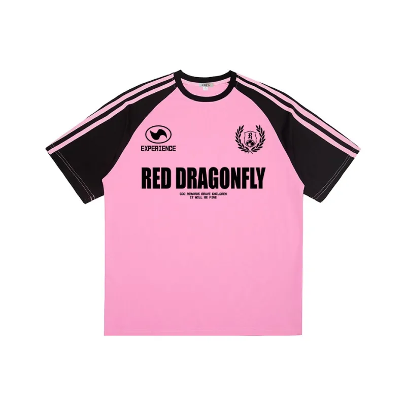 RED DRAGONFLY T Shirt Unisex Black & White-2