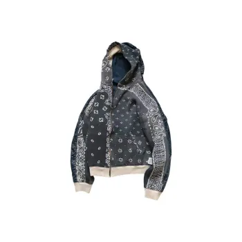Kapital Half Quilted Bandana Zip Up Hoodie