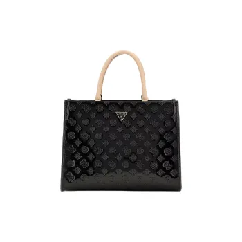 GUESS Polyurethane Tote Bag, Shopping Bag, Shoulder Bag, Handbag Women's Black
