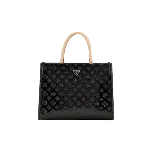 GUESS Polyurethane Tote Bag, Shopping Bag, Shoulder Bag, Handbag Women's Black