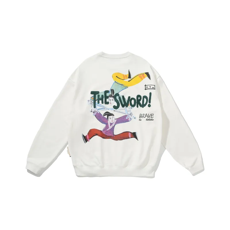 Thankque Crew Neck Loose Fit Sweatshirt Unisex-4