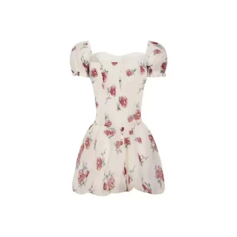 PUREIDOL Short Sleeved Dress Women's Floral Dress-1