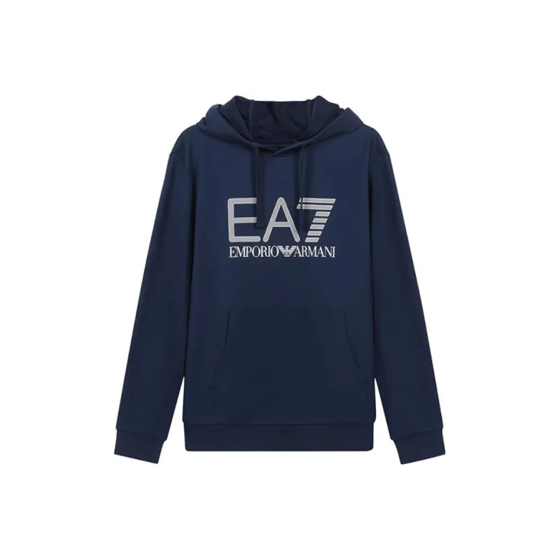 EMPORIO ARMANI Logo print Cotton Hoodie-0