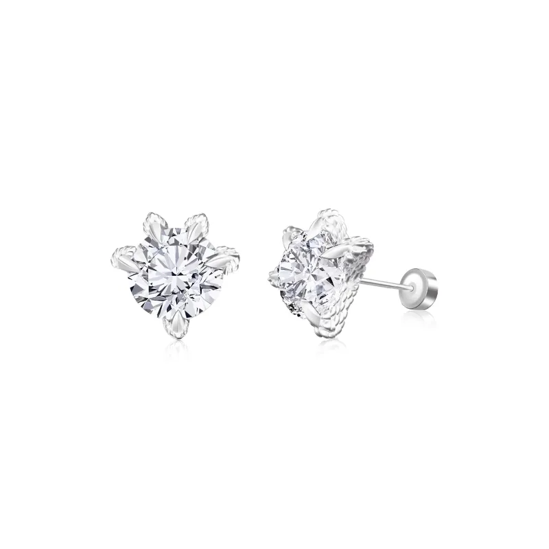 Disney 925 Sterling Silver Stud Earrings Unisex Silver-0