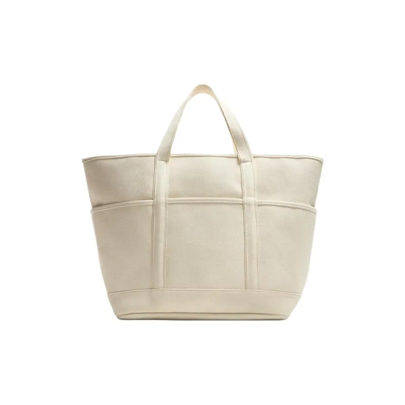 ZARA Cotton Tote Bag Shopping Bag Handbag Unisex Light Beige Yellow-2