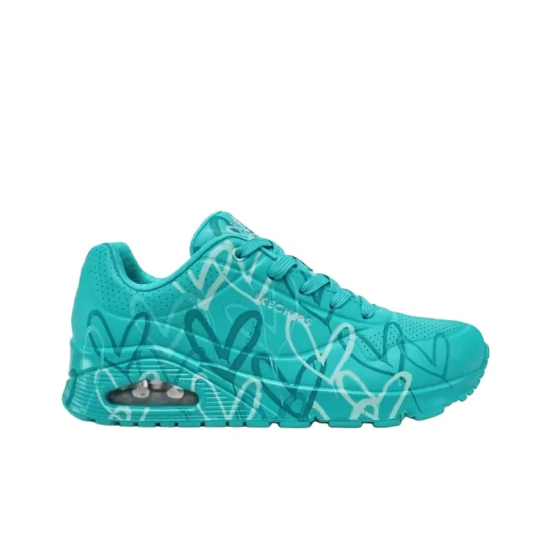 JGoldcrown x Skechers Uno Anti Slip Wear Resistant Low Top Casual Shoes Women's Blue-1