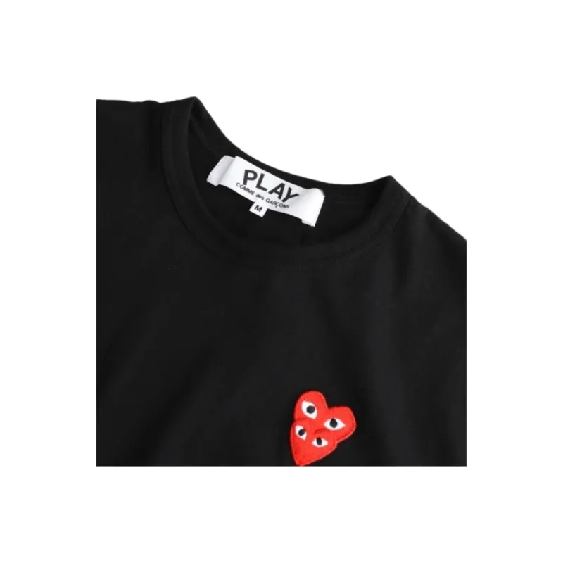 Comme Des Garcons Play Red Stacked Heart L/S T shirt-1