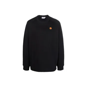 KENZO Logo Patch Ribbed Hem Sweatshirt