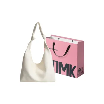 NOMK PU Tote Bag Shopping Bag Bucket Bag Shoulder Bag Large Size Women's Brown
