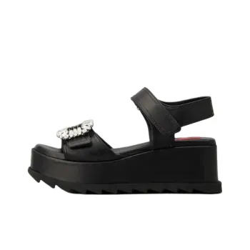 Roger Vivier Slidy Viv' One Strap Sandals Women's Black