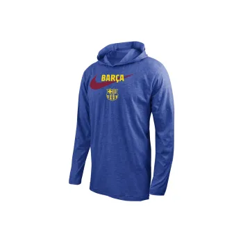Nike Fc Barcelona Men's Nike Soccer Long Sleeve Hooded T Shirt