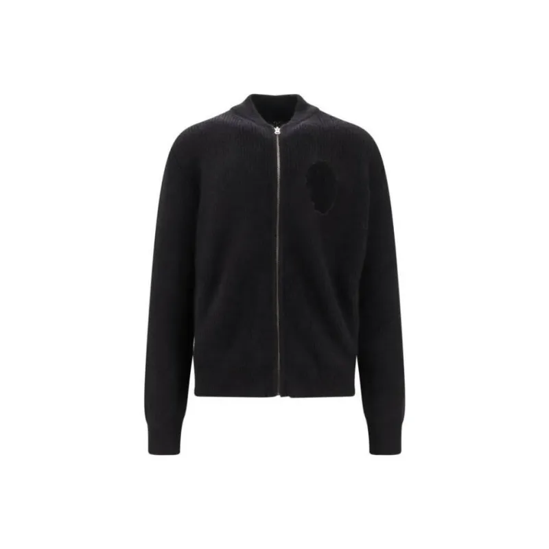 MM6 Maison Margiela Distressed Zipped Knitted Cardigan-0