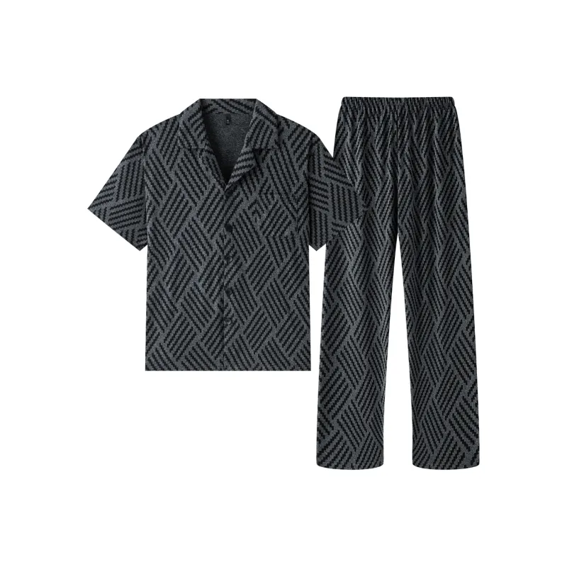 Gongdie Pajama Set Men's Dark Gray-0