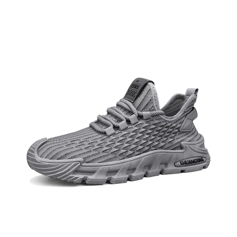 Binary Wear resistant, Lightweight, Breathable, And Non slip. Low Top Casual Shoes Men's Gray-3