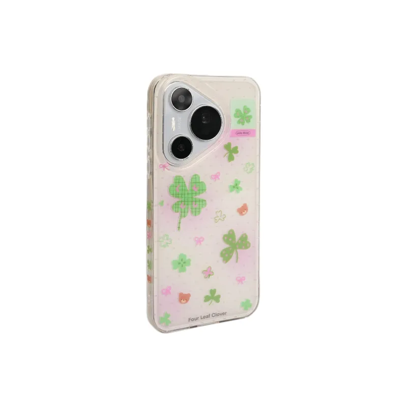 Wei Xin Acrylic Material Four Leaf Clover Bear Stand Phone Cases Compatible With Huawei Mate 70/60 Pro/Pura 70/70 Pro+-5