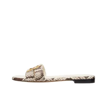 FENDI FFold Slide Slippers Women's Beige Brown