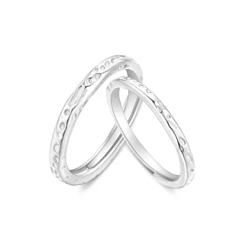 Lao Feng Xiang S999 Silver Ring Pair Unisex