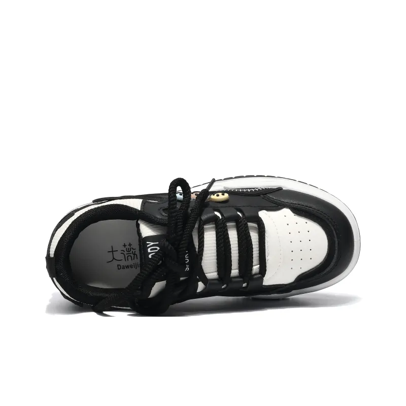 Dawei's House Slip Resistant Cushioning Low Top Skateboard Shoes Women's Black-4
