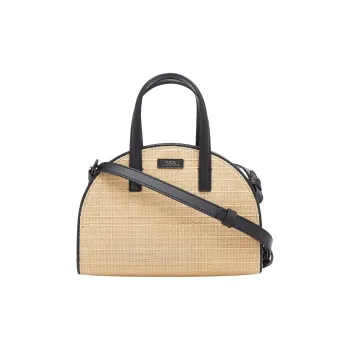 A.P.C Cow Leather One Shoulder Handbag Small Size Women's Beige & Black