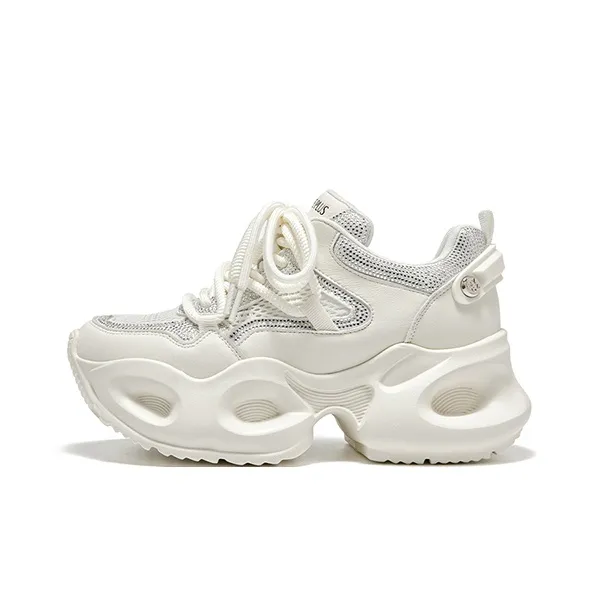 FIVE PLUS Cushioning Lightweight Height Increasing Low Top Chunky Sneakers Women's-6
