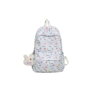 Debecca Nylon Backpack Unisex Blue Dachshund/Blue Kitten