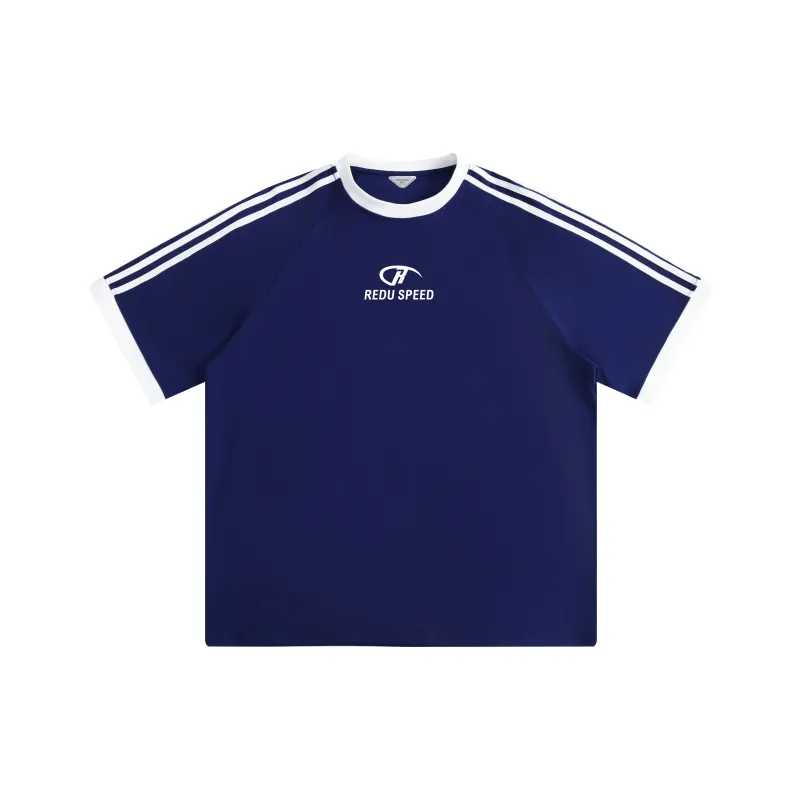 REDU T-Shirt Unisex White & Black Stripes-14