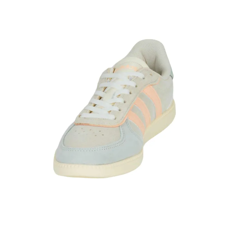 Adidas BREAKNET SLEEK Anti Slip Wear Resistant Low Top Skateboard Shoes Women's Beige Blue-4