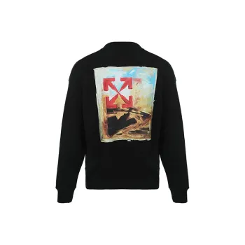 OFF WHITE Arrow On Canvas Print Sweatshirt
