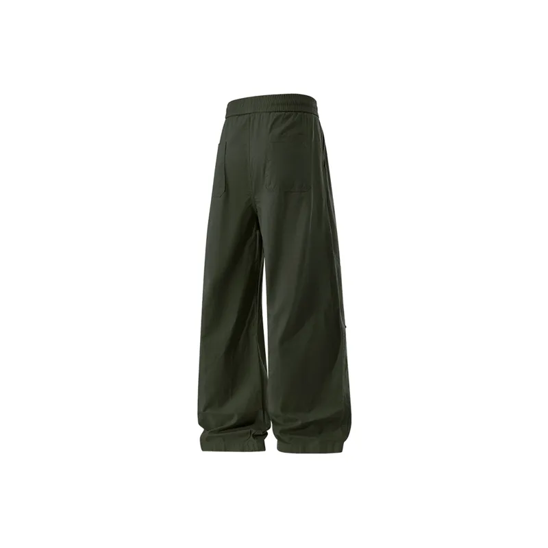BOTH PLAY Minimalist Style Fashion Comfortable Solid Color Casual Pants Unisex Black-5