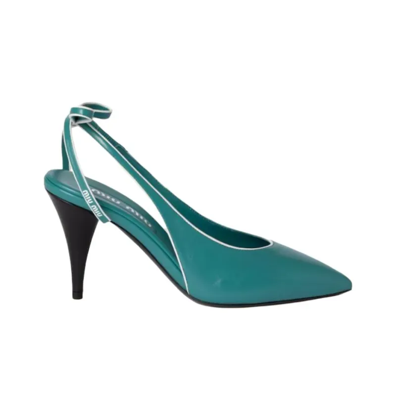MIU MIU Slim Heel High Heels 8.5cm Women's Peacock Blue-1