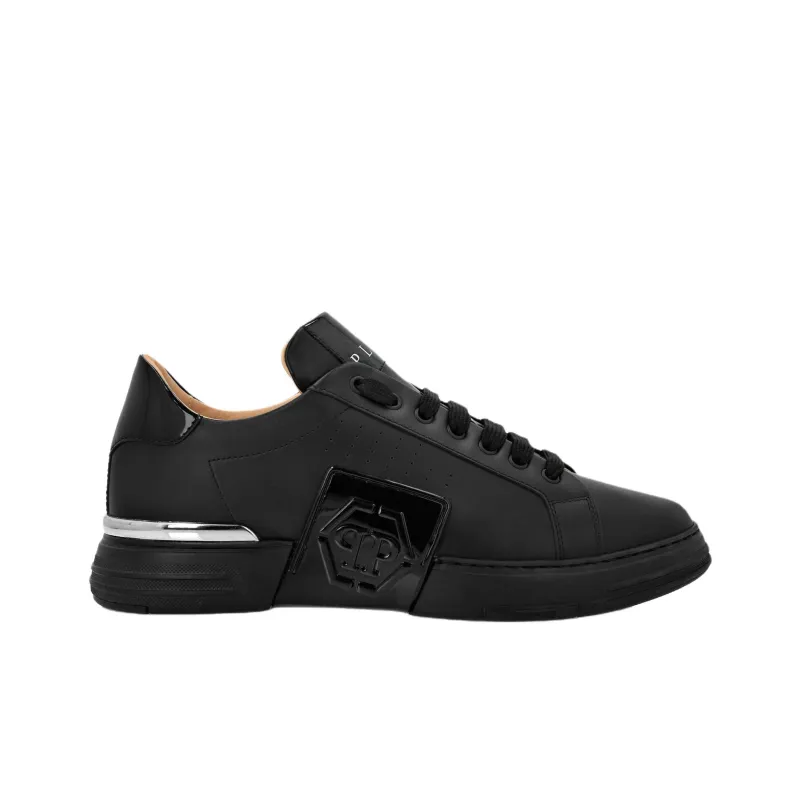 PHILIPP PLEIN Lo Top Phantom Kick Low Top Skateboard Shoes Unisex Black-1