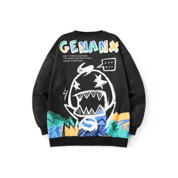 GENANX Crew Neck Loose Fit Regular Sweatshirt Unisex
