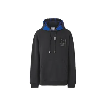 Burberry Check Hood Letter Graphic Hoodie