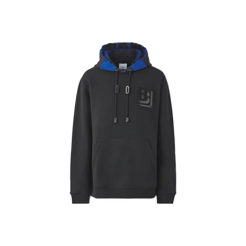 Burberry Check Hood Letter Graphic Hoodie