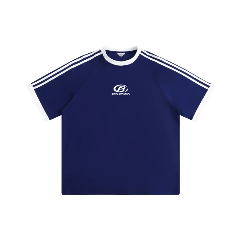 REDU T-Shirt Unisex White & Black Stripes-14