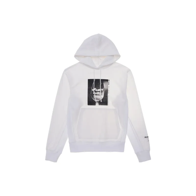 Helmut Lang Graphic Printed Drawstring Hoodie-0