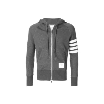 THOM BROWNE Classic Loopback 4 Bar Zip Hoodie