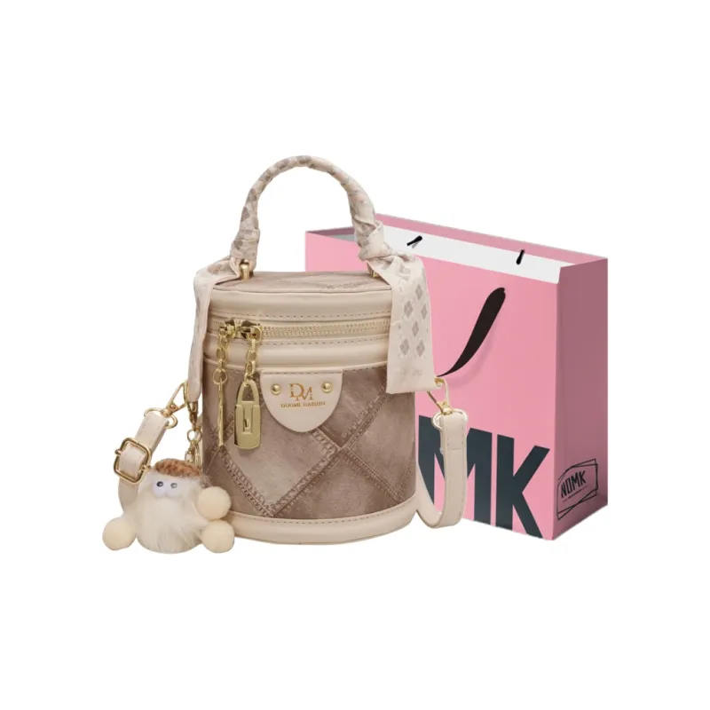 NOMK PU Bucket Bag Cylinder Bag Shoulder Bag Crossbody Bag Handbag Regular Women's Black/Blue/Ecru-12