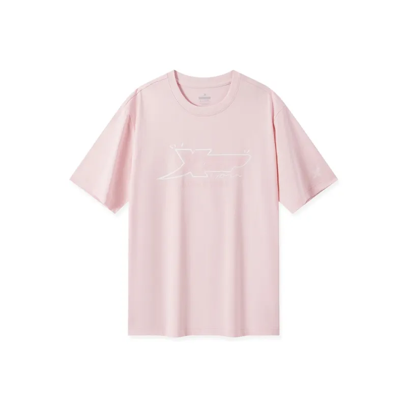 XTEP Comprehensive Training Short Sleeved T Shirt Unisex Peony Pink-0