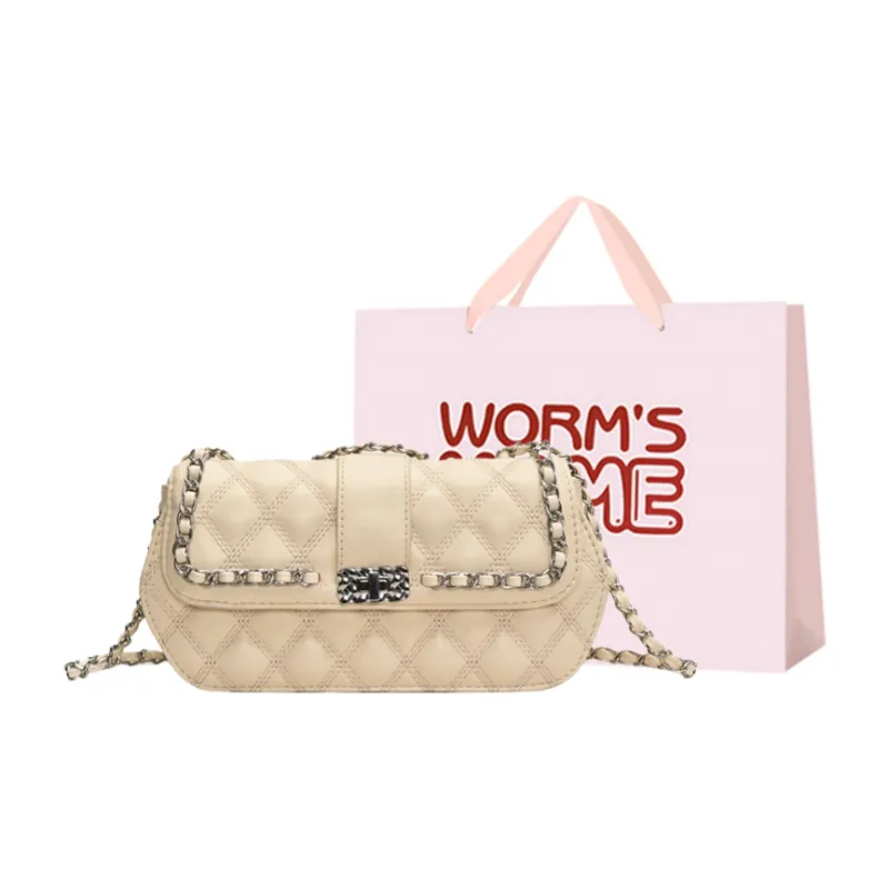 Worm's Home PU Shoulder Bag Regular Women's Ecru/Silver Black/Coffee-0